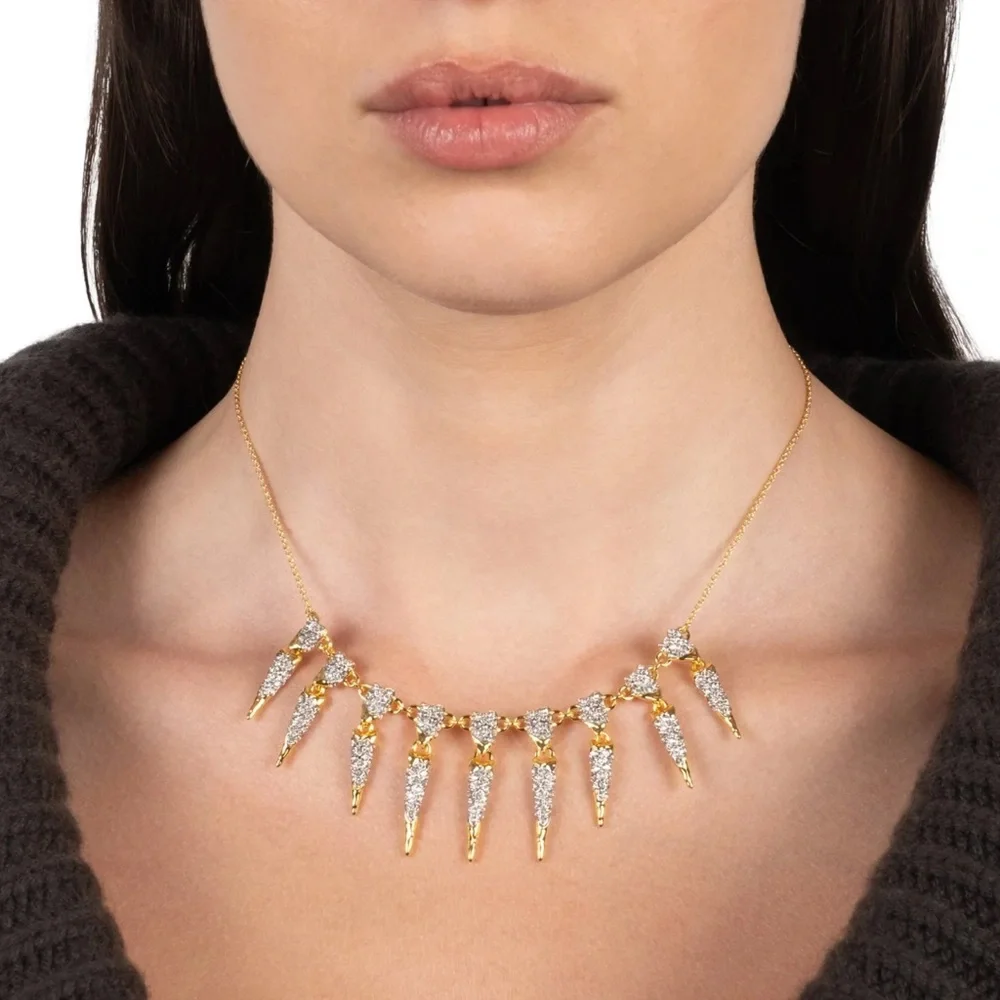 ALEXIS BITTAR • Solanales Crystal Spear Fringe Necklace